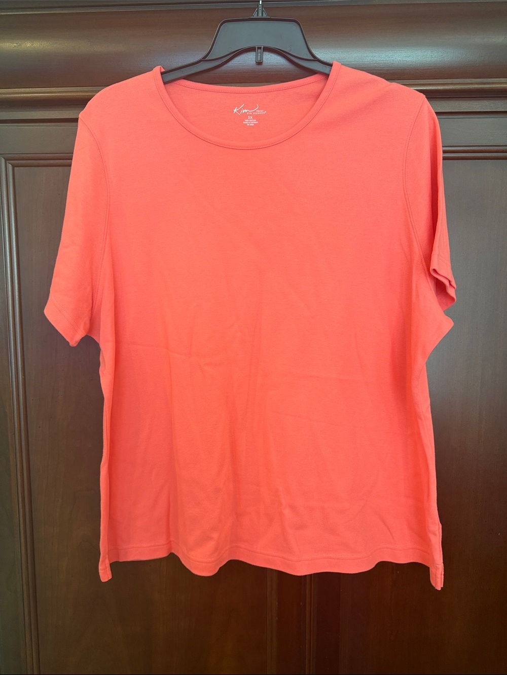Kim Rogers Coral Short Sleeve Crew Neck Tee